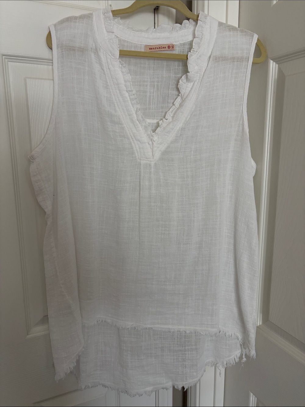 XCVI Wearables white gauze tunic, XL, new without a tag